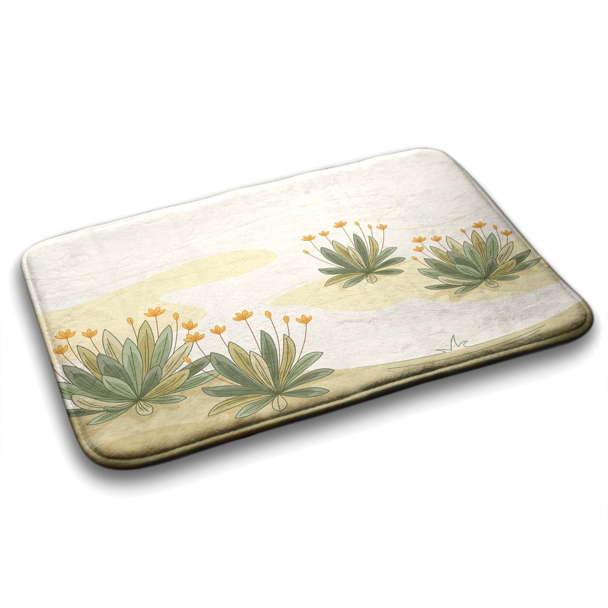 Dywanik z Modnym Wzorem do Łazienki 75x45 cm - Rośliny Kwiaty