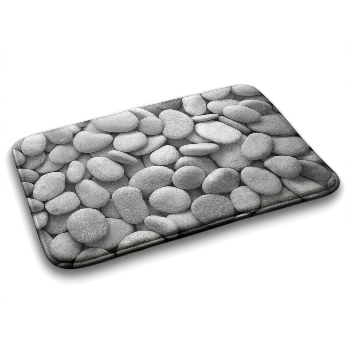 Dywanik Łazienkowy z Nadrukiem 75x45 cm - Kamienista plaża