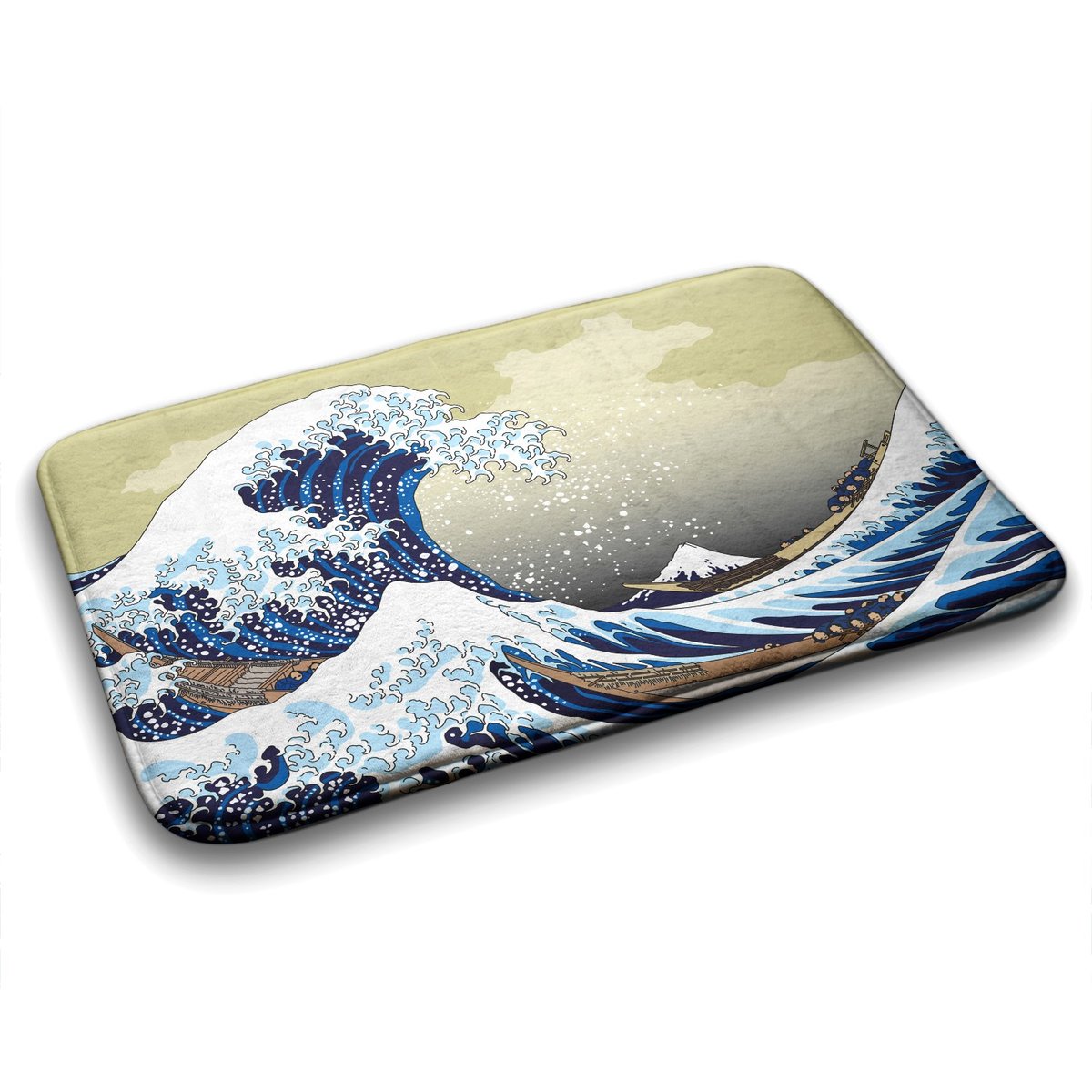 Pluszowy Dywanik do Łazienki 75x45 cm - Kanagawa Wielka fala