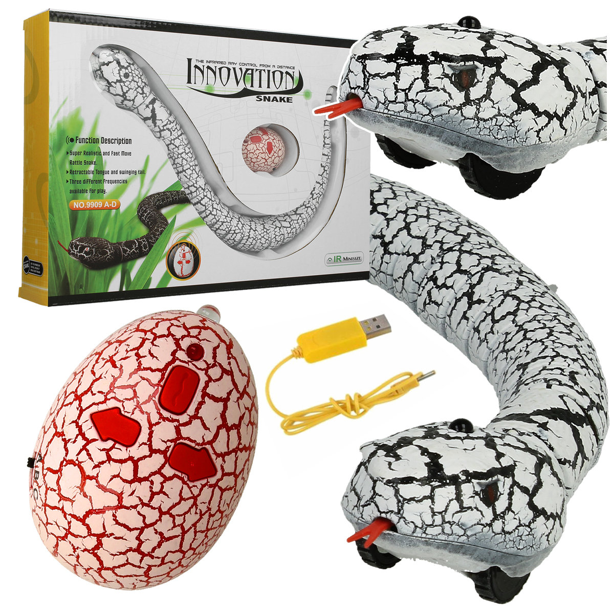 WĄŻ ZDALNIE STEROWANY na PILOT R/C JAJO pełza jeździ ZABAWKA zrób psikusa