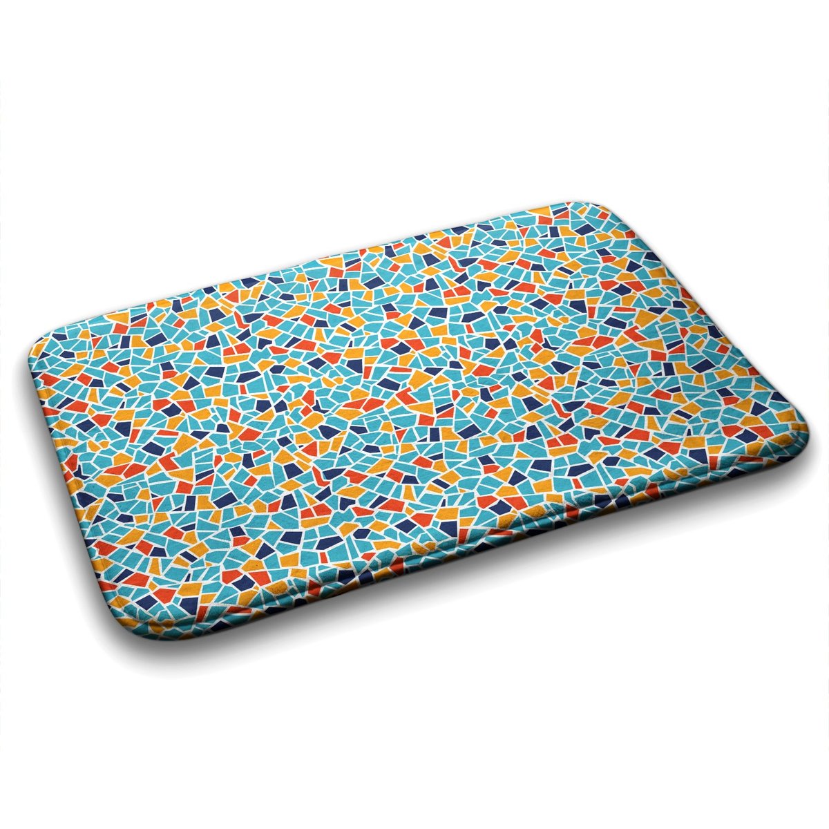 Dywanik z Modnym Wzorem do Łazienki 75x45 cm - Kolorowa Abstrakcja
