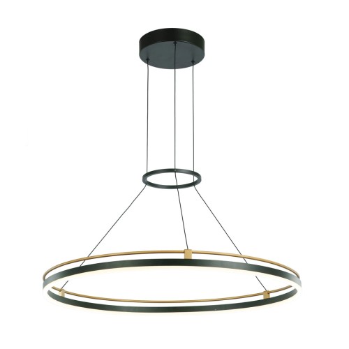Merlot lampa wisząca 1xLED/28W czarna/złota PND-54638R-28W-3K-BK-GD