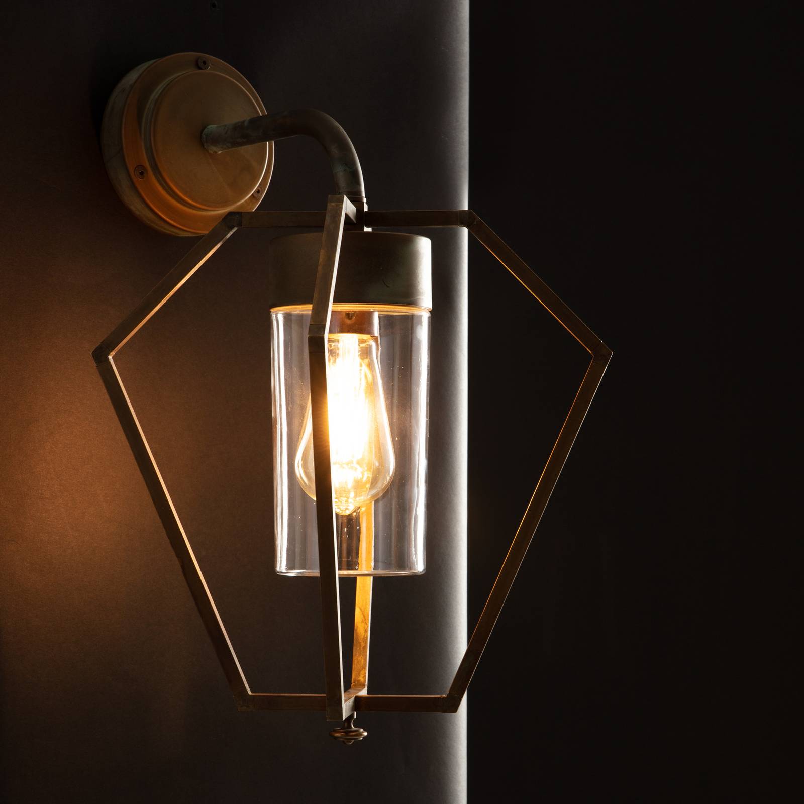 Moretti Luce Kinkiet zewnętrzny Gemstone 3451 mosiądz antyczny