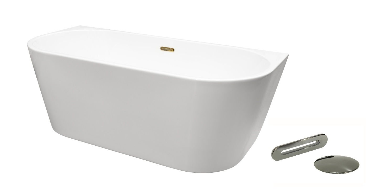 Wanna wolnostojąca Besco Vica New 160x80 cm owalna biały połysk klik klak grafit WAS-160NVGR