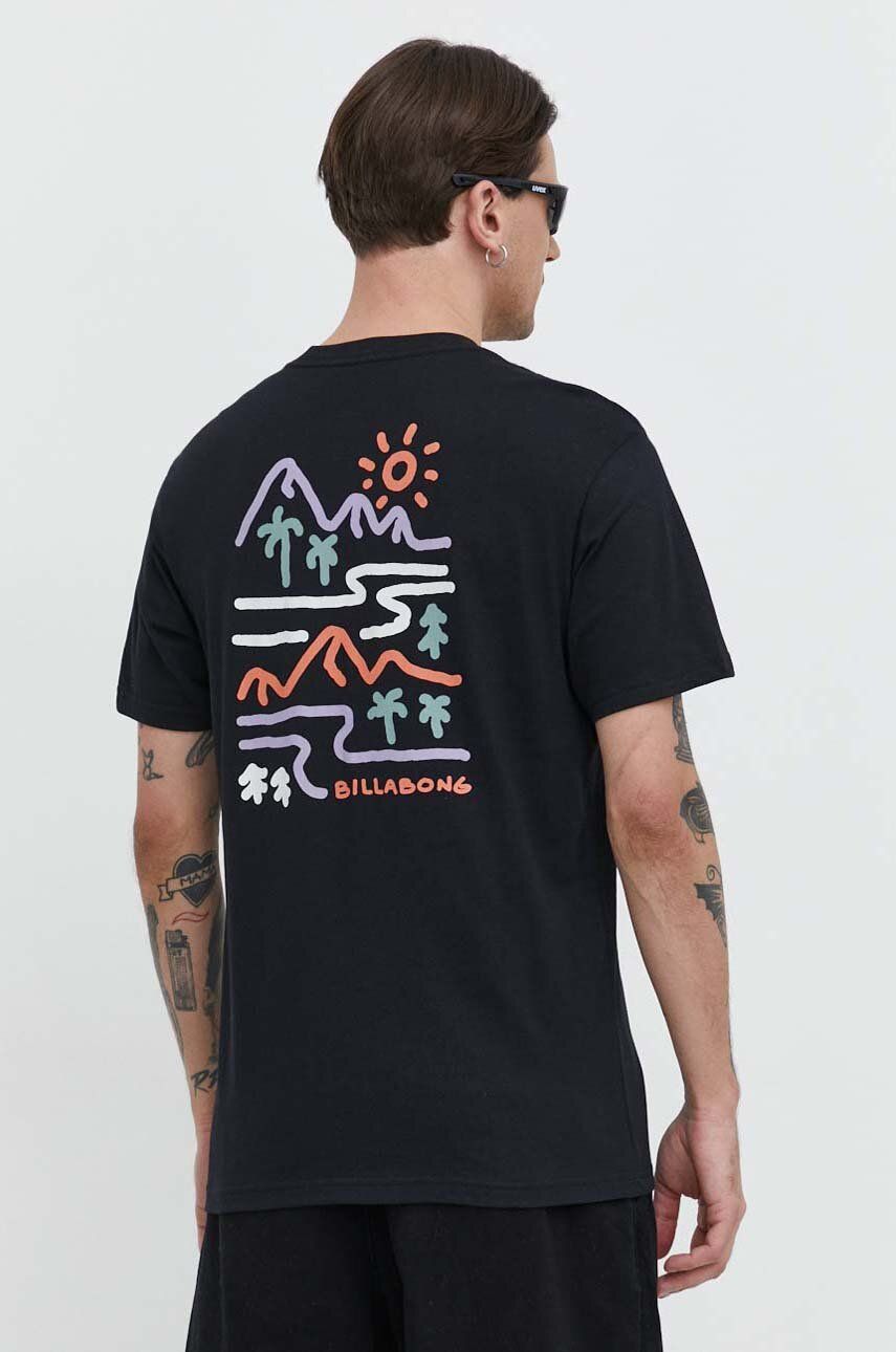 Billabong t-shirt bawełniany BILLABONG X ADVENTURE DIVISION męski kolor czarny z nadrukiem