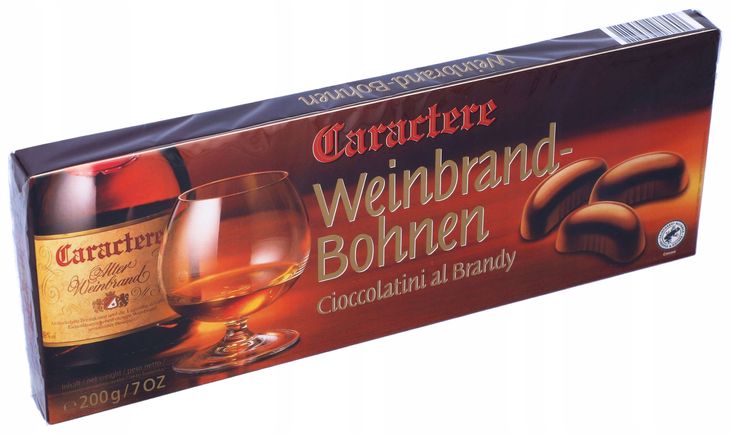Weinbrand Bohnen koniakówki praliny z brandy 200g