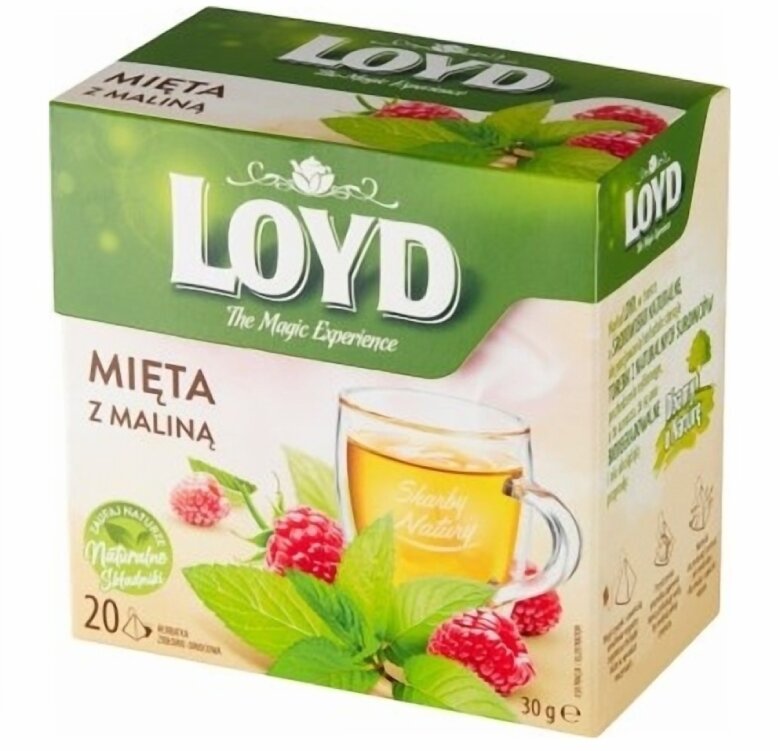 Herbata ziołowo-owocowa Loyd Mięta z maliną 20x2g