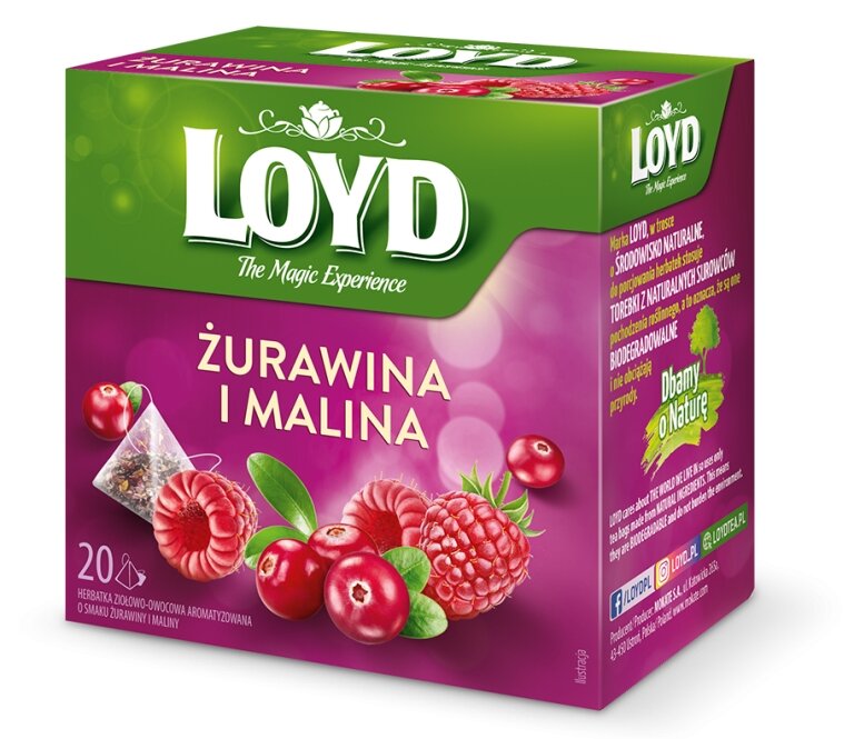 Loyd MOKATE Herbata owocowa żurawina i malina A'20x2 g