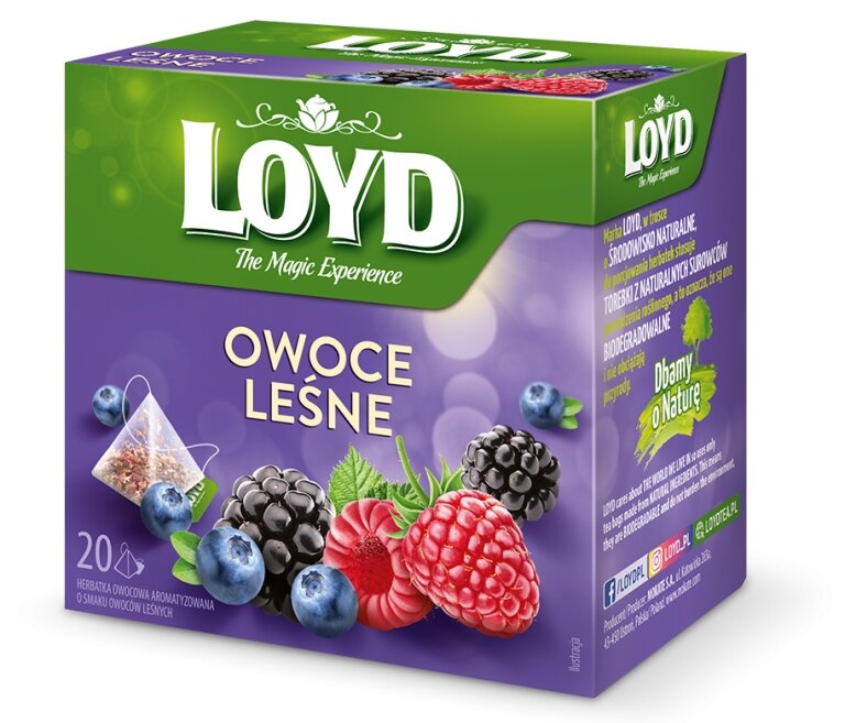 Loyd Herbatka owocowa aromatyzowana o smaku owoców leśnych 40 g (20 x 2 g)