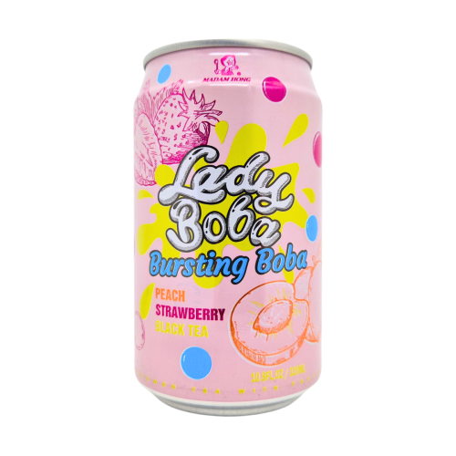 Napój Lady Boba Black tea Peach Strawberry 320ml