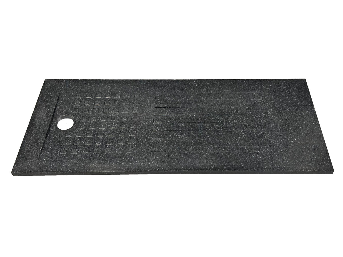 Brodzik Prysznicowy Prostokątny, Antypoślizgowy, Szary / Czarny, 170 X 70 Cm, Polski Producent / Idealstones