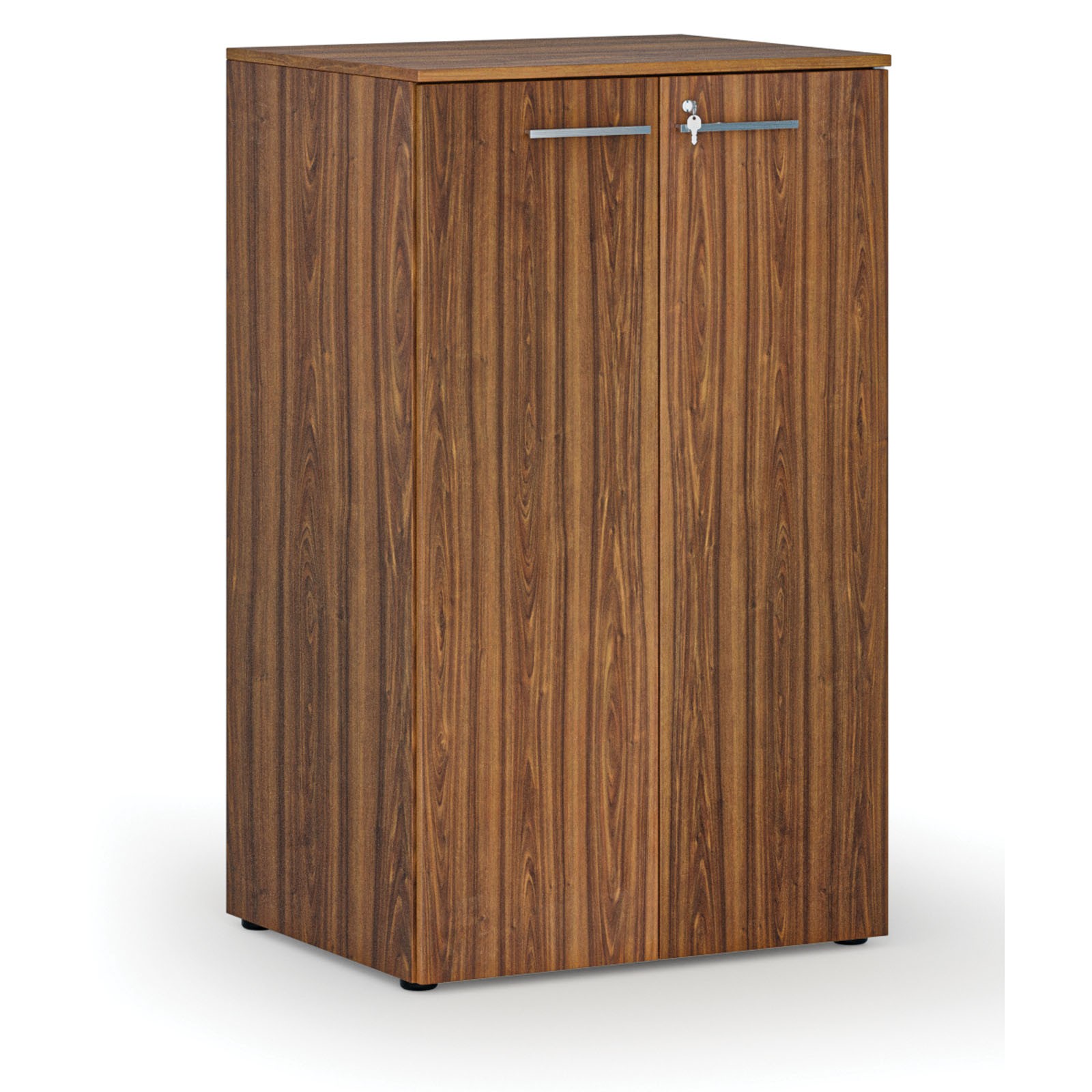Szafa biurowa z drzwiami PRIMO WOOD, 3 półki, 1335 x 800 x 640 mm, orzech