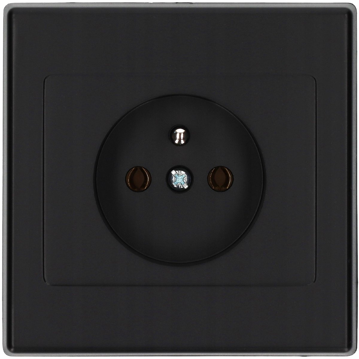 Gniazdo pojedyncze z uziemieniem JOWISZ czarny mat