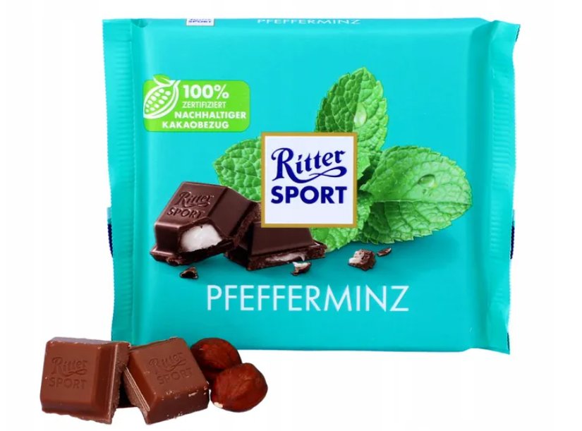 Ritter sport peppermint czekolada miętowa 100g