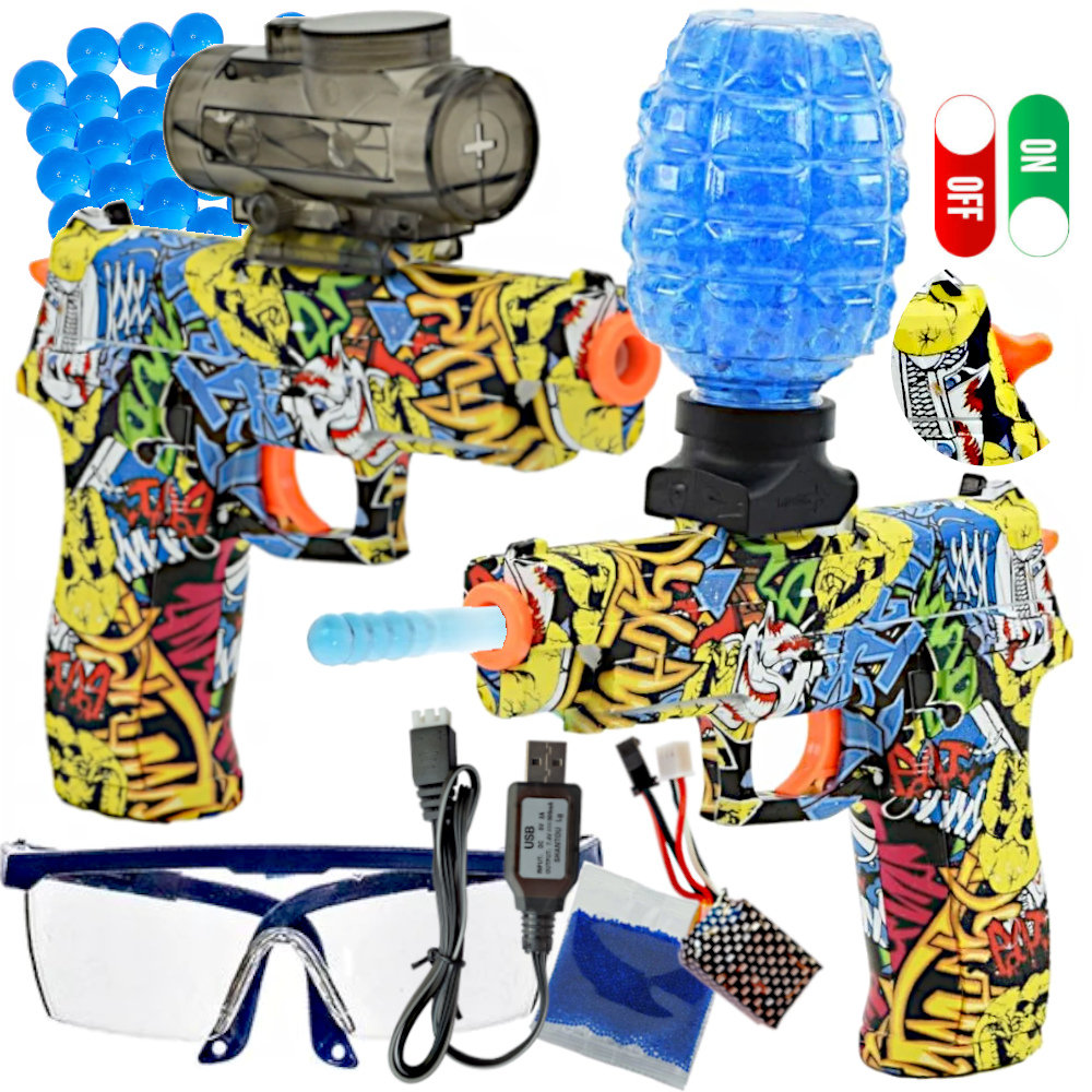 Pistolet Elektryczny na Kulki Żelowe Broń Automat Glock CS:GO 5000szt kulki