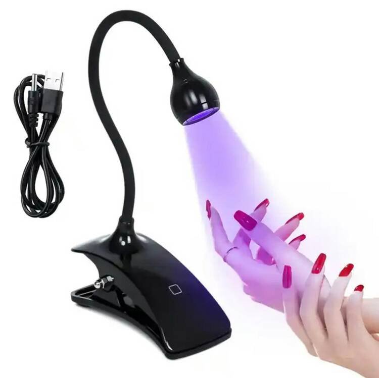 Lampa Uv Led 3w Na Klips Do Paznokci Akrylowych Żeli Czarna Uv15