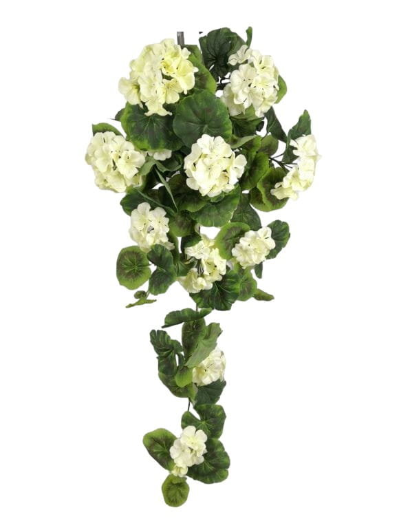 PELARGONIA sztuczna zwisająca (2295.7) krem biel