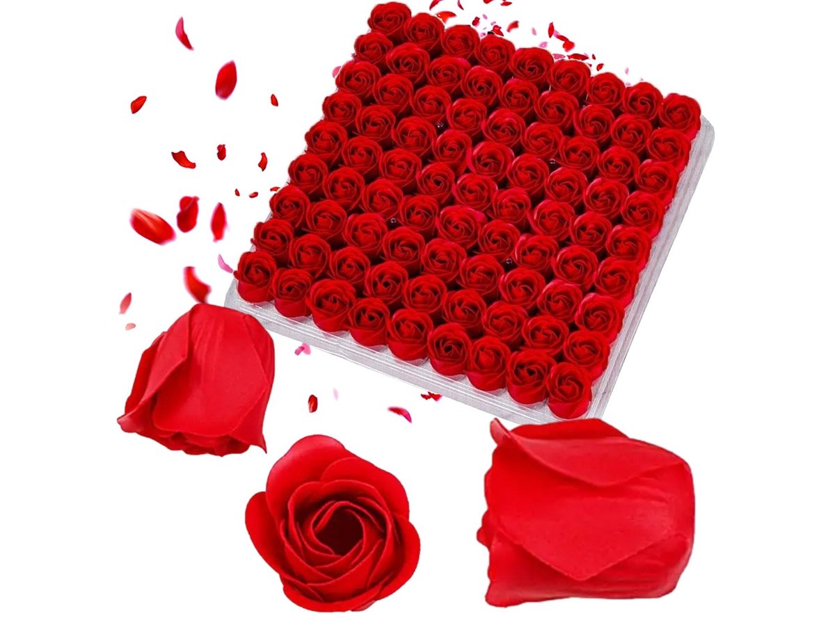 Róże Mydlane Prezent Kwiaty Flower Box Główka Sztuczna Róża 81Szt