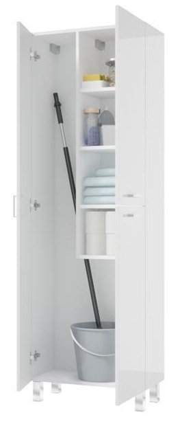 Szafka stojąca ze schowkiem na mopa Mea 179 cm