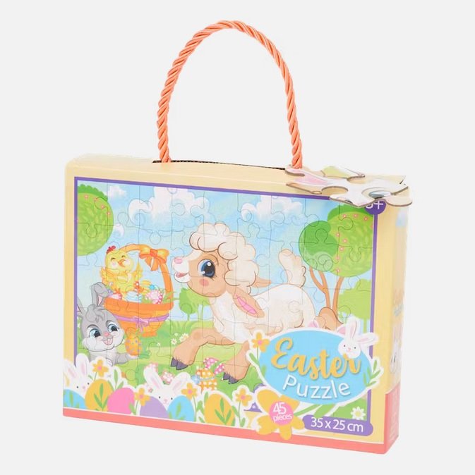 Puzzle Wielkanoc Owieczka Układanka Wielkanocny Baranek Puzzle Easter 45 Elementów