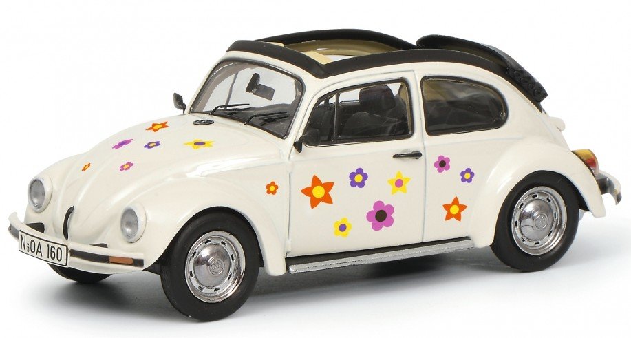 Schuco Vw Kaefer Open Air Blumen White 1:43 450389600