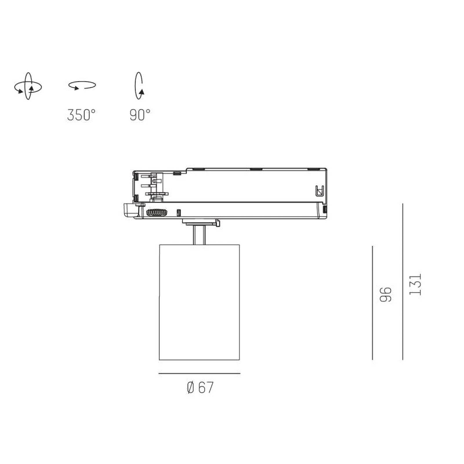 Spot szynowy Molto Luce Mova 67mm czarny 3-fazowy