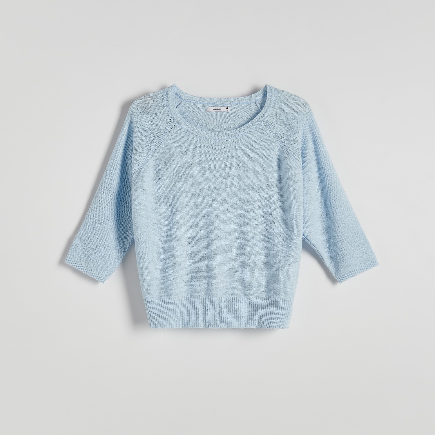 Reserved - Gładki sweter - Niebieski