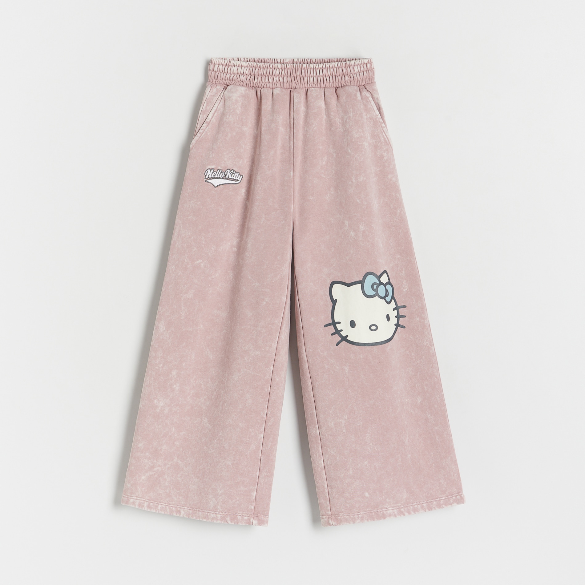 Reserved - Spodnie wide leg Hello Kitty - Różowy