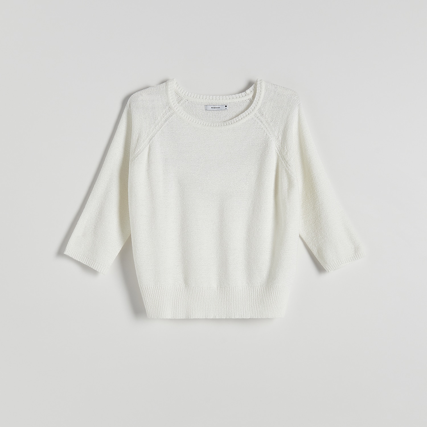 Reserved - Gładki sweter - Kremowy