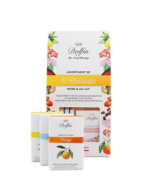 Bombonierka Dolfin Assortiment 10 Chocolats Noir & Au Lait 10x10g