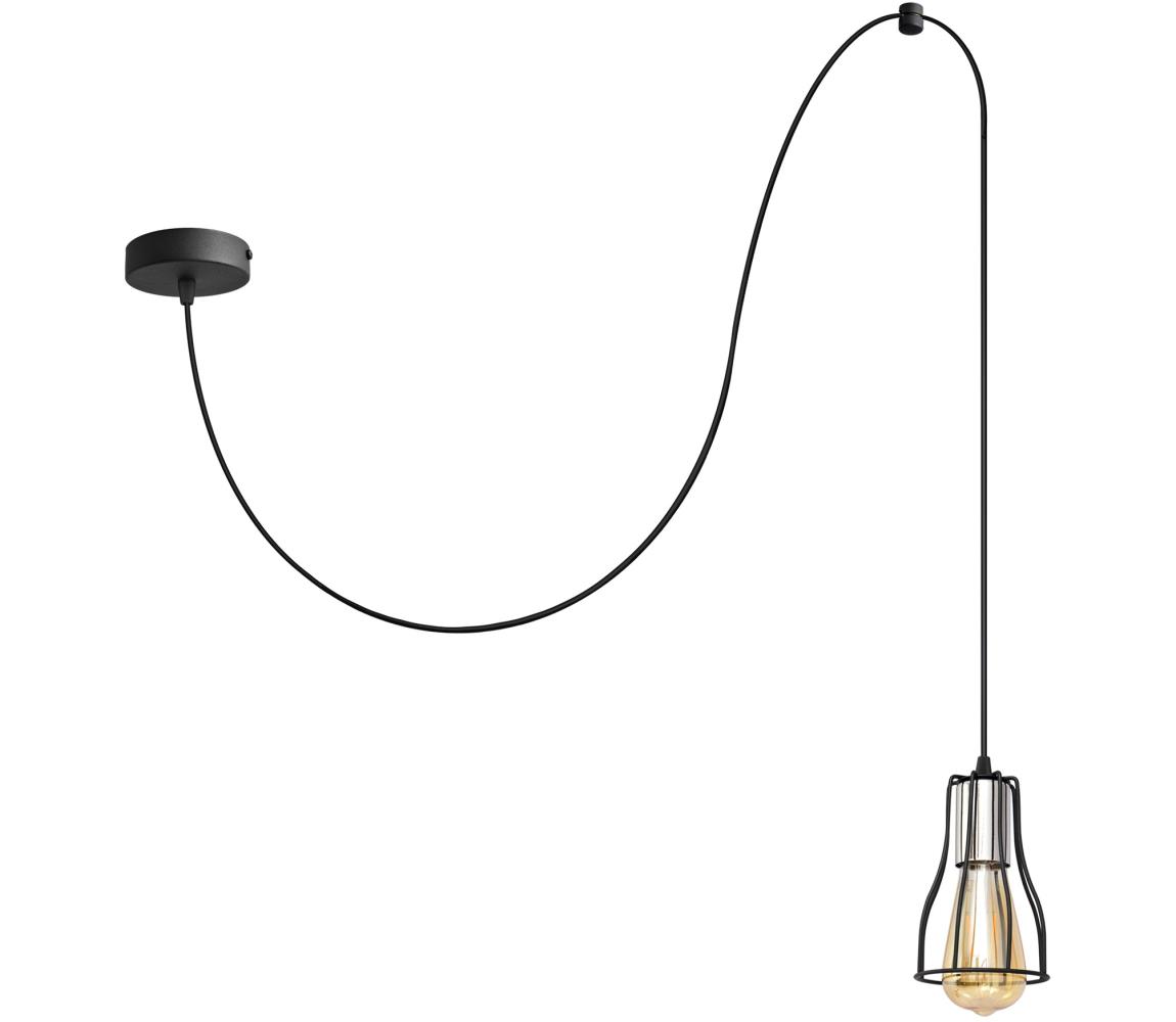 Żyrandol na lince TUBE 1xE27/15W/230V czarny/chrom