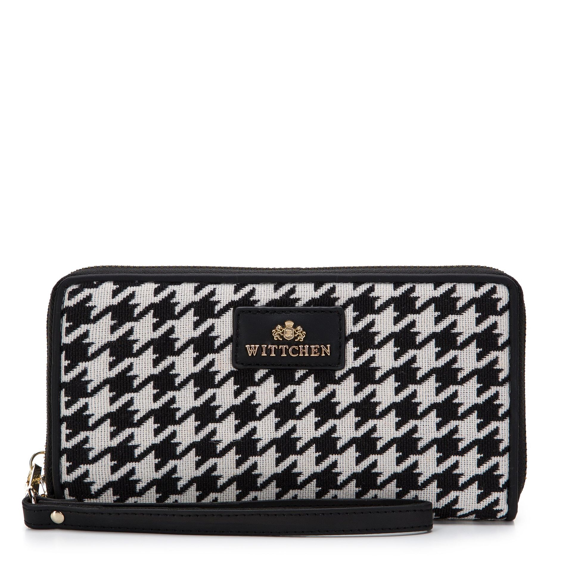 Damski portfel wzorzysty na suwak