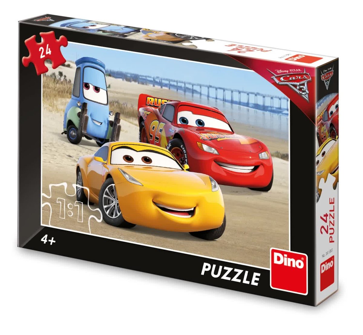 Auta Cars Klasyczne Puzzle Zygzak I Przyjaciele 24 El. Oryginalne Z Bohaterami Z Bajki Obrazek O Wymiarach 26X18 Cm Wiek Dziecka 4+