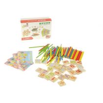 Układanka drewniana - zestaw do nauki liczenia, patyczki, liczby 15x10x5 Adar