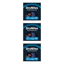 Huggies Pieluchomajtki na noc 4-7 lat DRYNITES Boy (17-30 kg) Zgrzewka 3 x 10 szt.