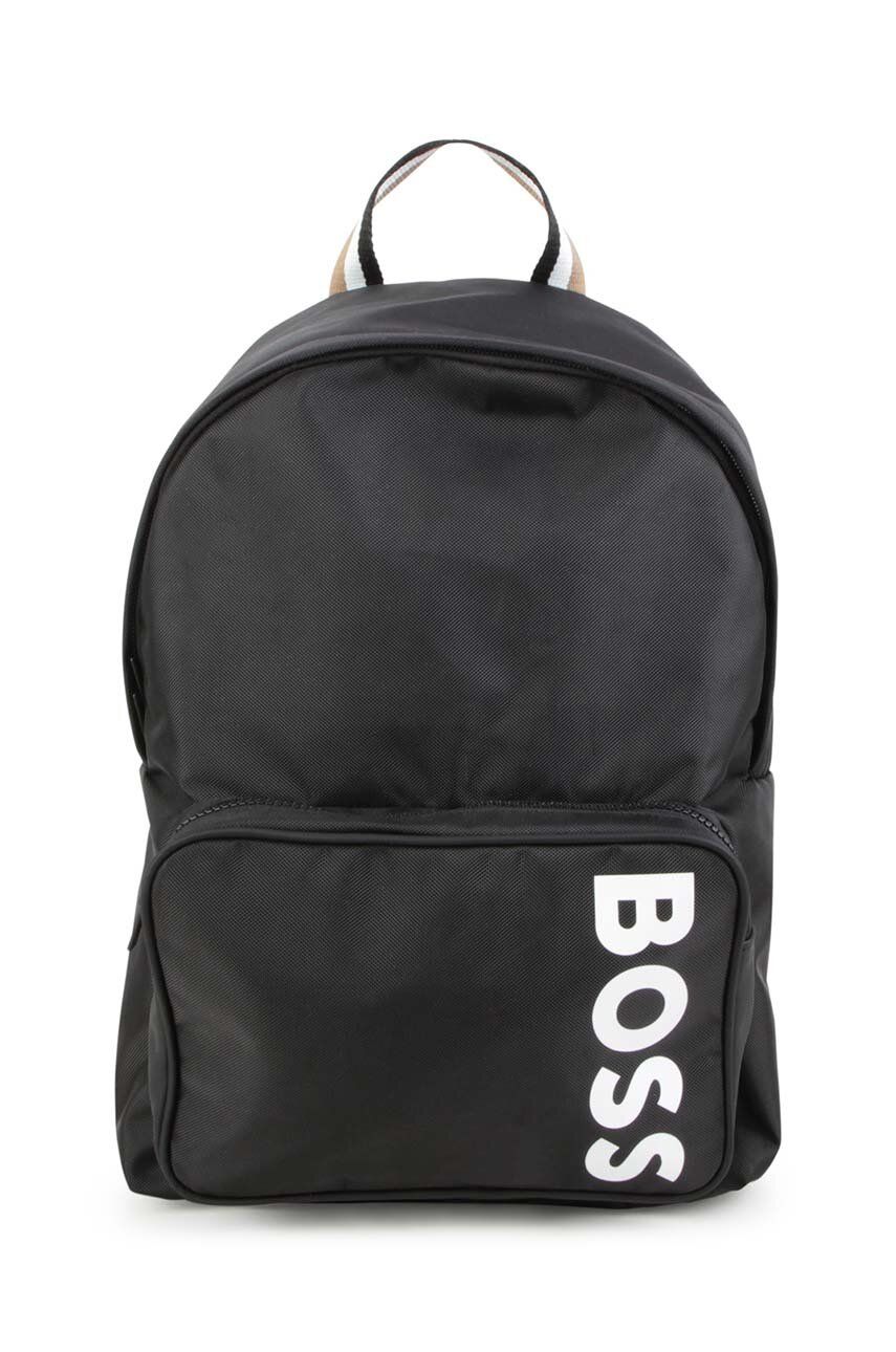 BOSS plecak dziecięcy kolor czarny duży z nadrukiem - Boss