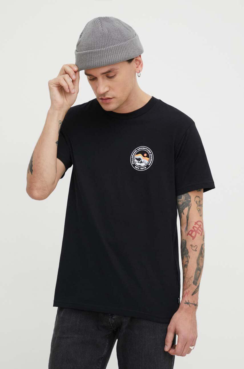 Billabong t-shirt bawełniany męski kolor czarny z nadrukiem