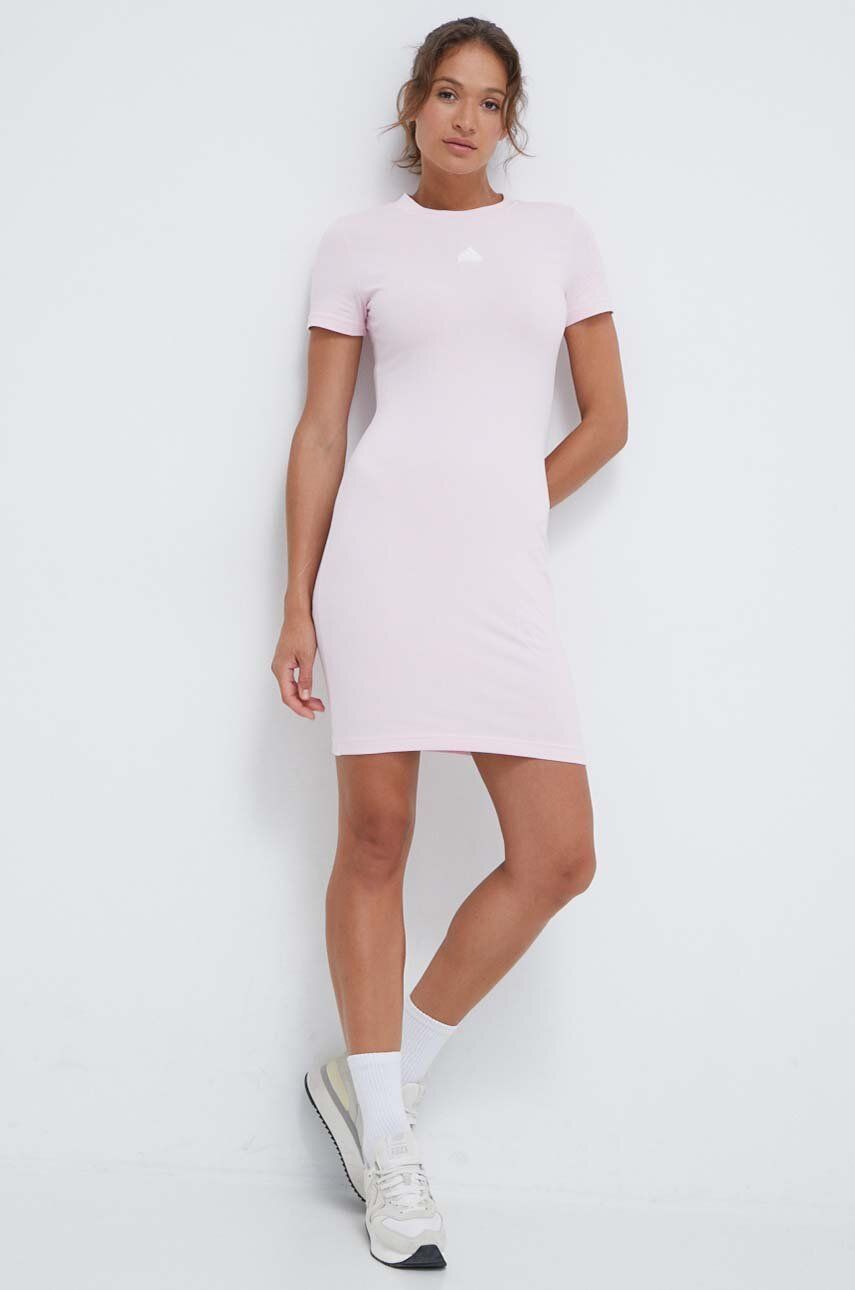 adidas sukienka kolor różowy mini dopasowana