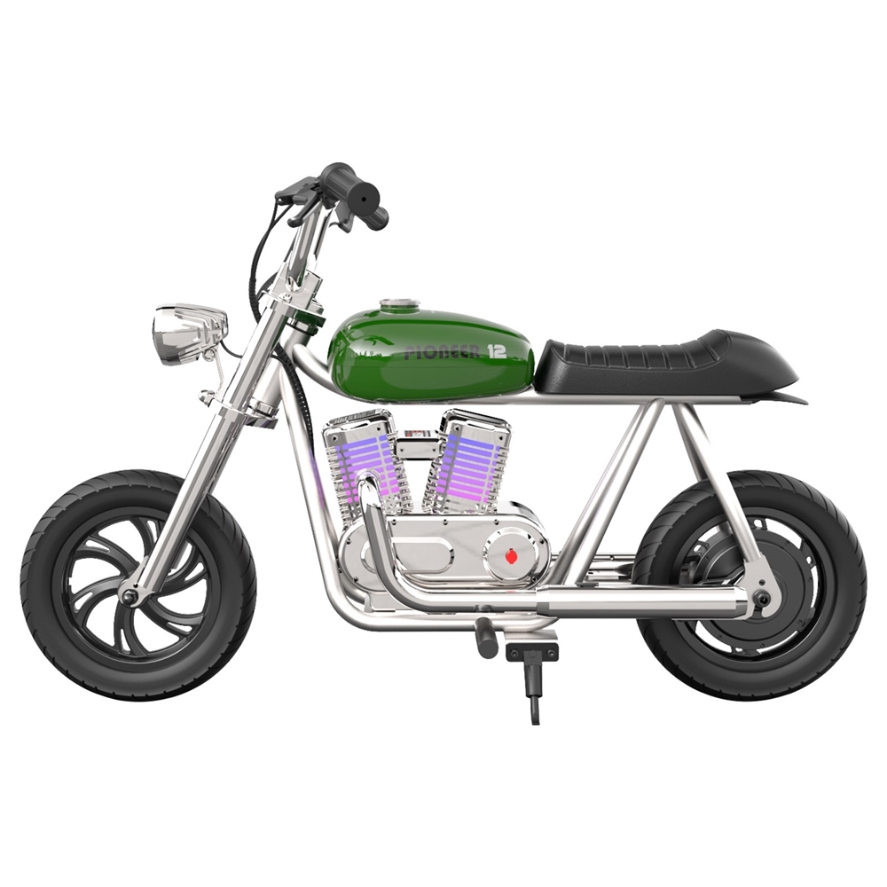 Elektryczny motocykl dla dzieci HYPER GOGO Pioneer 12 Plus z aplikacją, 5.2Ah 160W z oponami 12'x3', zasięg 12KM - zielony