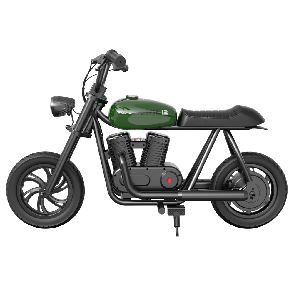 Elektryczny motocykl Chopper dla dzieci HYPER GOGO Pioneer 12, 21.9V 5.2Ah 160W, opony 12'x3', 12KM - zielony