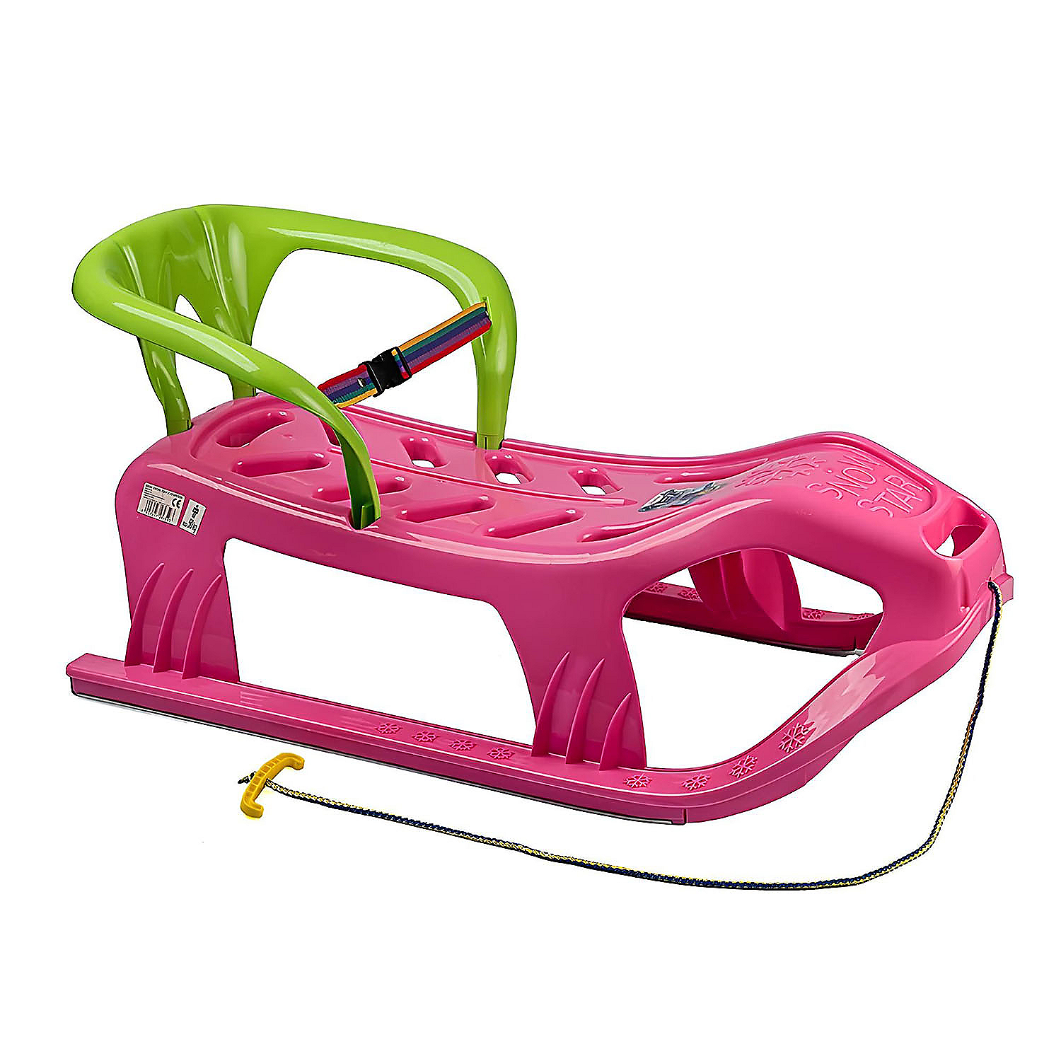 Sanki Extralink, różowe, z oparciem