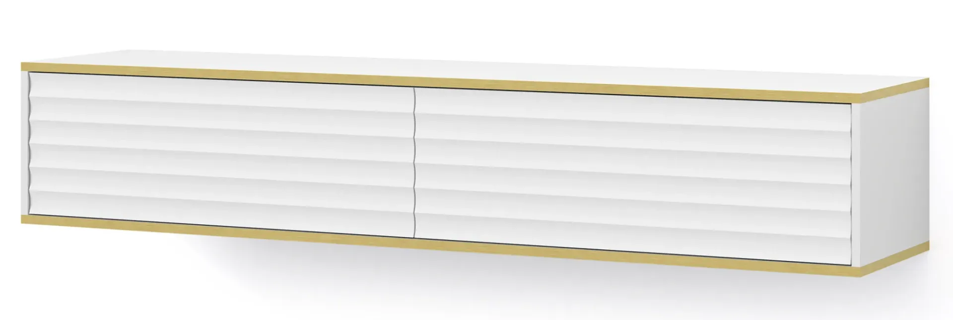 Biała ścienna frezowana szafka pod TV M3-E29