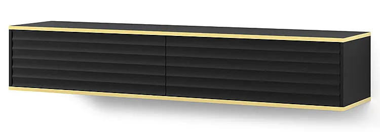 Czarna naścienna frezowana szafka rtv - Vanilia 4X