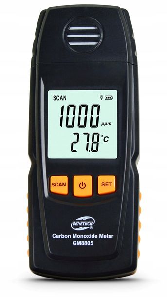 Miernik Tlenku Węgla Detektor Czujnik Czadu Co 1000ppm Lcd Alarm Dźwiękowy