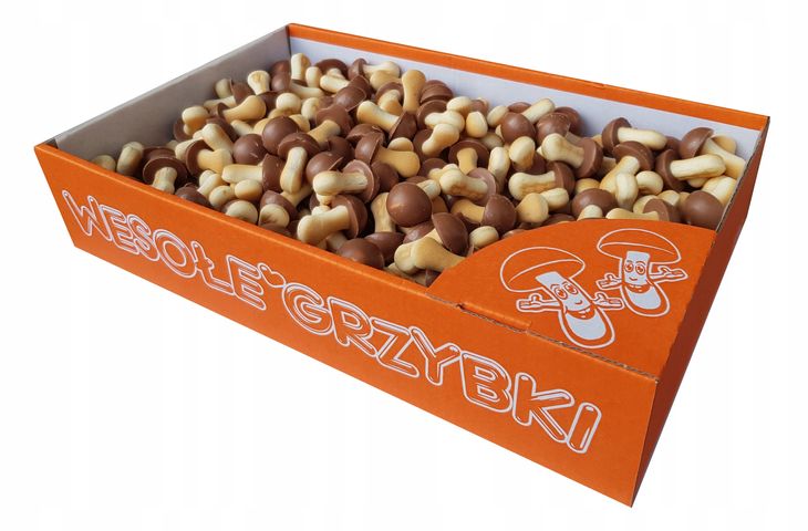 Ciastka. kruche Wesołe Grzybki o smaku Toffi Mavespa 1 kg