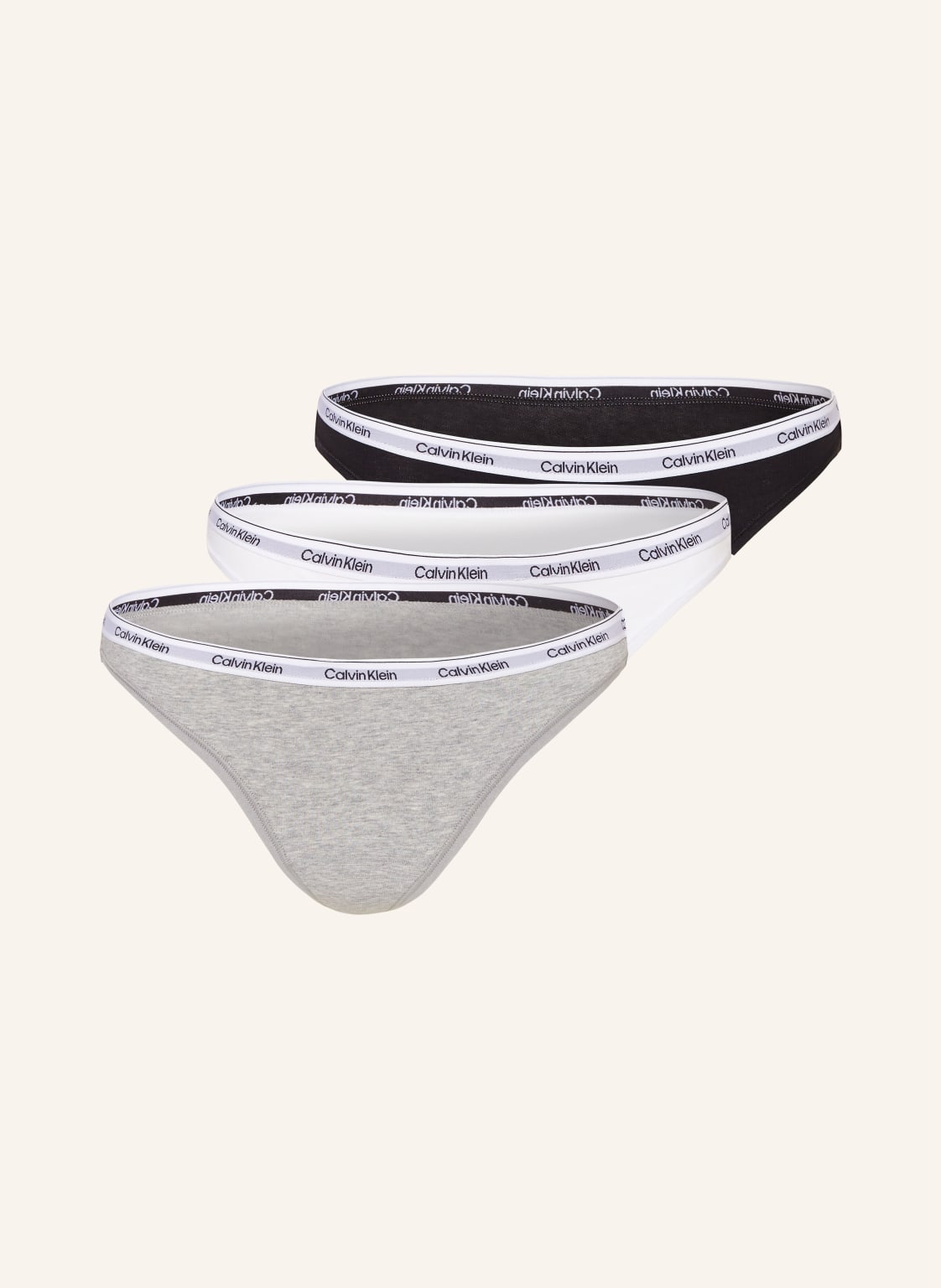 Calvin Klein Stringi, 3 Szt. schwarz