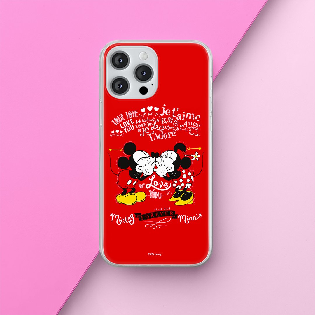Etui Mickey i Minnie 005 Disney Nadruk pełny Czerwony Producent: Xiaomi, Model: REDMI 12C/ REDMI 11A