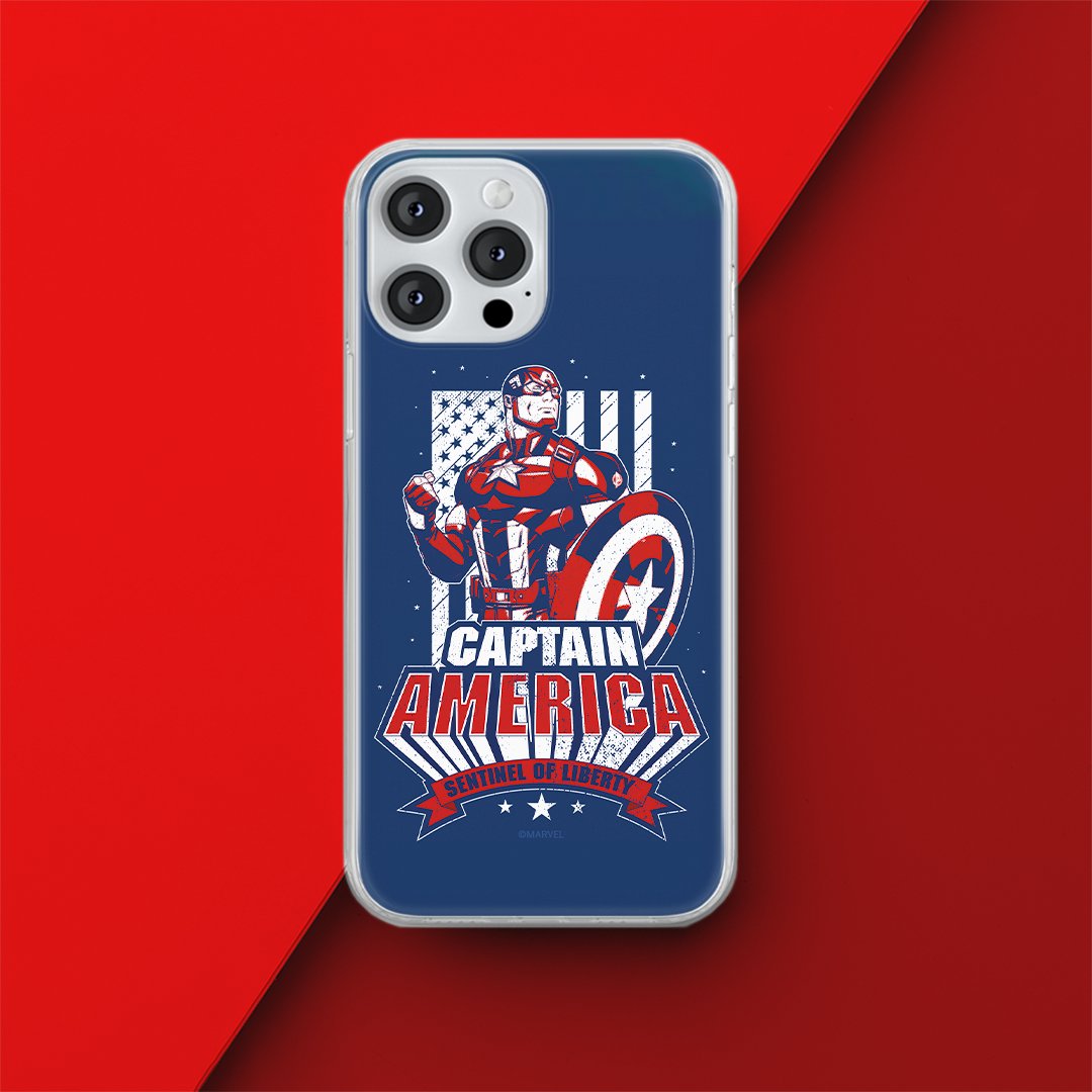 Etui Kapitan Ameryka 018 Marvel Nadruk pełny Granatowy Producent: Samsung, Model: A31