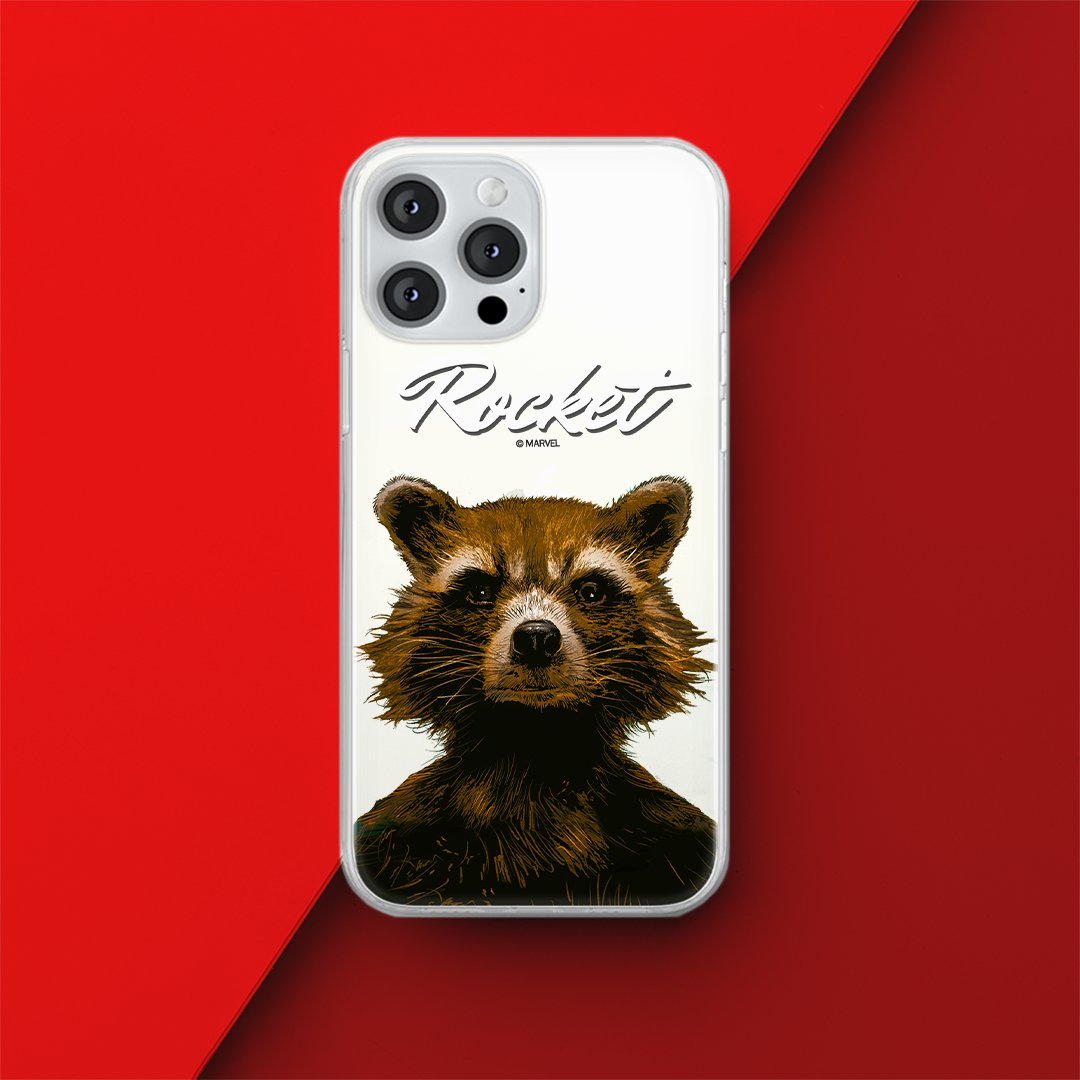 Etui Rocket 006 Marvel Nadruk częściowy Przeźroczysty Producent: Samsung, Model: S23 ULTRA