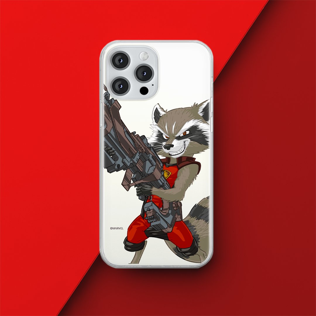 Etui Rocket 008 Marvel Nadruk częściowy Przeźroczysty Producent: Samsung, Model: S23 PLUS